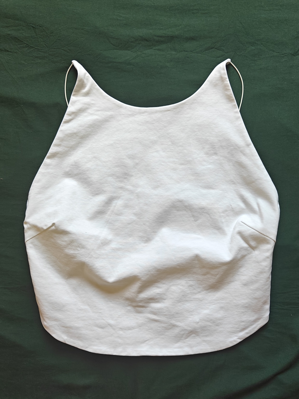 Zara Women’s White Cropped Tank Top Slim Fit Stretch Open Back Knit L